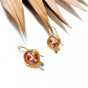 Italian vintage crystal earrings S476
